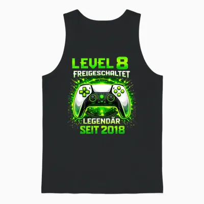 Kinder Level 8 Geburtstag Junge Gamer Lustig 2018 8er Geburtstag Unisex Tank Top - Black
