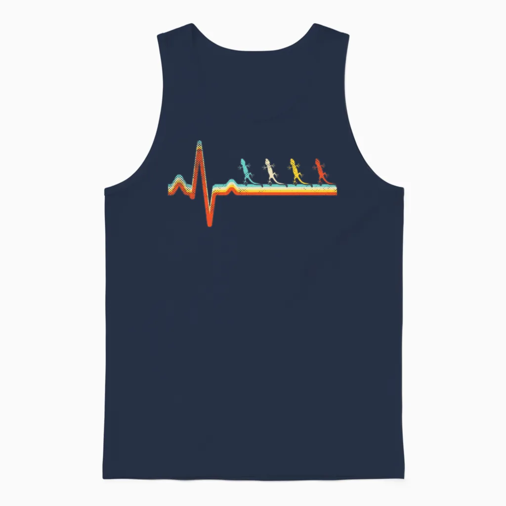 Lizard Retro Reptiles & Exotics Unisex Tank Top in Navy