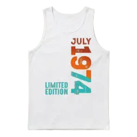 July 1974 Year 1974 Retro 1974 Vintage 1974 Since Unisex Tank Top - White – 1