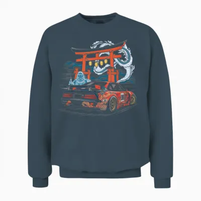 Japanese Car Tshirt Jdm Japan Street Racing Unisex Sweatshirt - Dark Heather