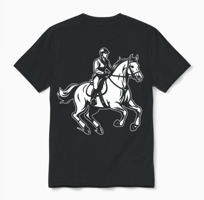 Horse Riding - Lovers Unisex T-Shirt in Black