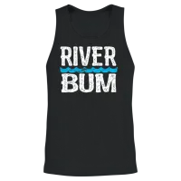 River Bum Floating Float Camping Vacation Rat Unisex Tank Top - Black – 2