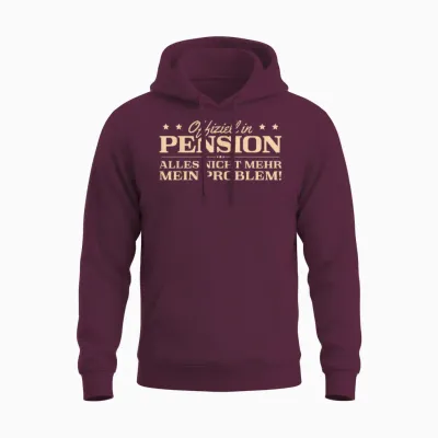 Men's Pension Beamter in Retirement Pensioner T-Shirt, Black Unisex Hoodie - Maroon