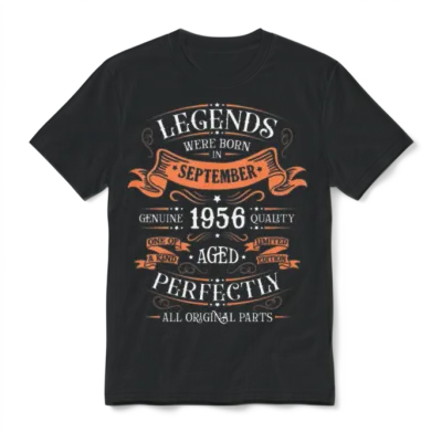 1956 Year Birthday Since September 1956 Unisex T-Shirt - Black