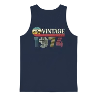 Funny Birthday Born in 1974 Limited Edition Unisex Tank Top - Navy – 1