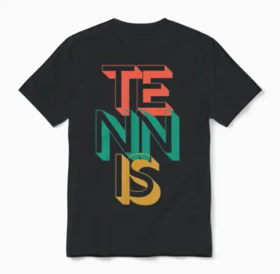 Retro Tennis Unisex T-Shirt - Black