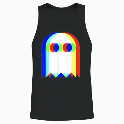Vaporwave Ghost Retro Halloween Techno Edm Psychedelic T-Shirt, Black, S Unisex Tank Top - Black