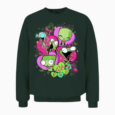 Invader Zim Valentine's Day Gir I Love Doom Unisex Sweatshirt - Forest