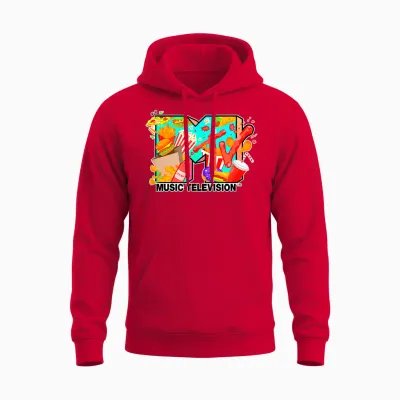 Mademark X Mtv - Music Television - Fast Food Lovers Unisex Hoodie - Red