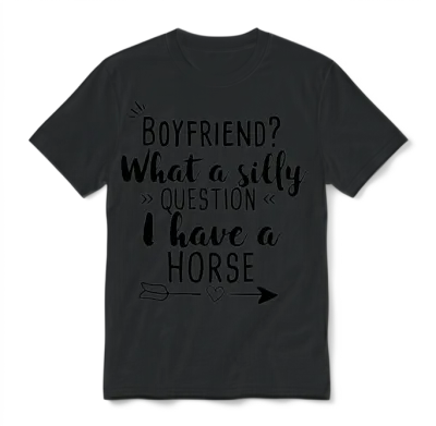 Boyfriend - Horse Unisex T-Shirt - Black