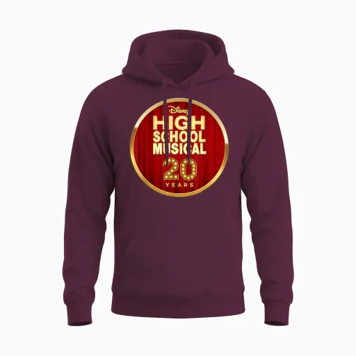 Disney High School Musical 20th Anniversary Official Logo Unisex Hoodie - Maroon