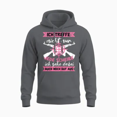 Sportschützin Schützenkönigen Treffe Jede Scheibe Unisex Hoodie - Charcoal