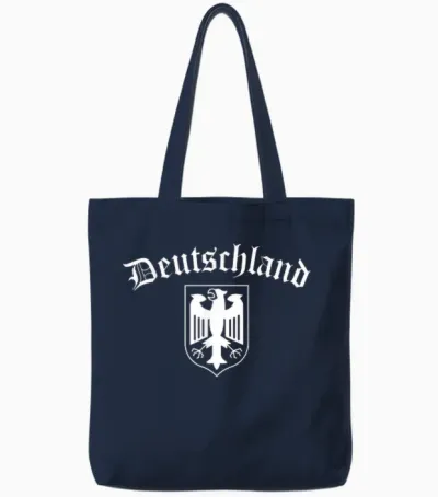 Deutschland Adler Bundesadler Wappen Altdeutsche Schrift Tote Bags - Navy
