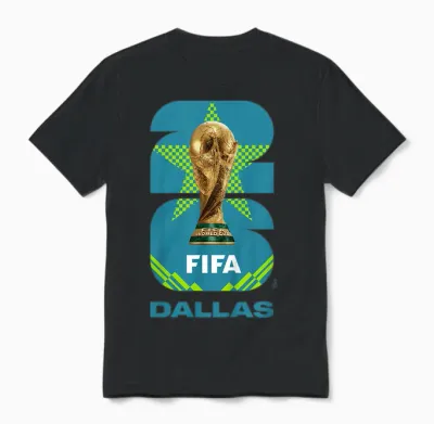 Kids Fifa World Cup26 Dallas Trophy Color Unisex T-Shirt - Black