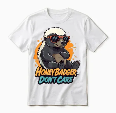 Honey Badger Don't Care Funny Zero Care Honey Badger Style Unisex T-Shirt - White