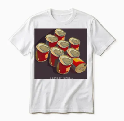 9 Cans of Ravioli Album Cover Unisex T-Shirt - White