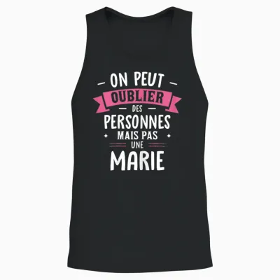 Woman Humour Girlfriend Personalized Gift Bff First Name Marie Unisex Tank Top - Black