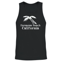 Hermosa Beach California Palm Tree Souvenirs Gifts Unisex Tank Top - Black – 2