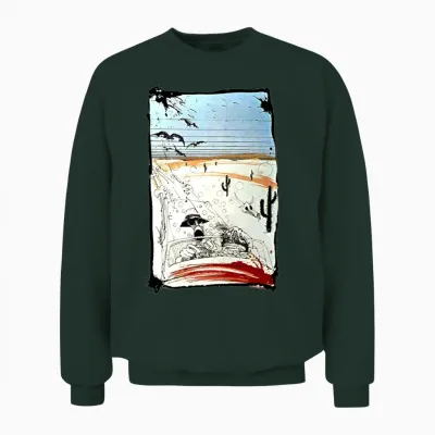 Desert Road Skull Fear & Loathing Drive Unisex Sweatshirt - Forest