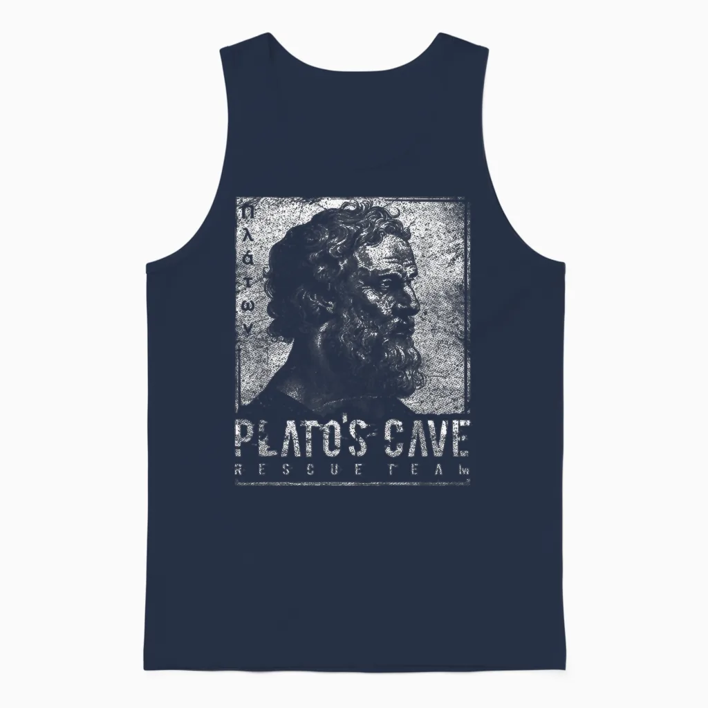 Platos Cave Rescue Team Platons Höhlengleichnis Philosophie Unisex Tank Top in Navy
