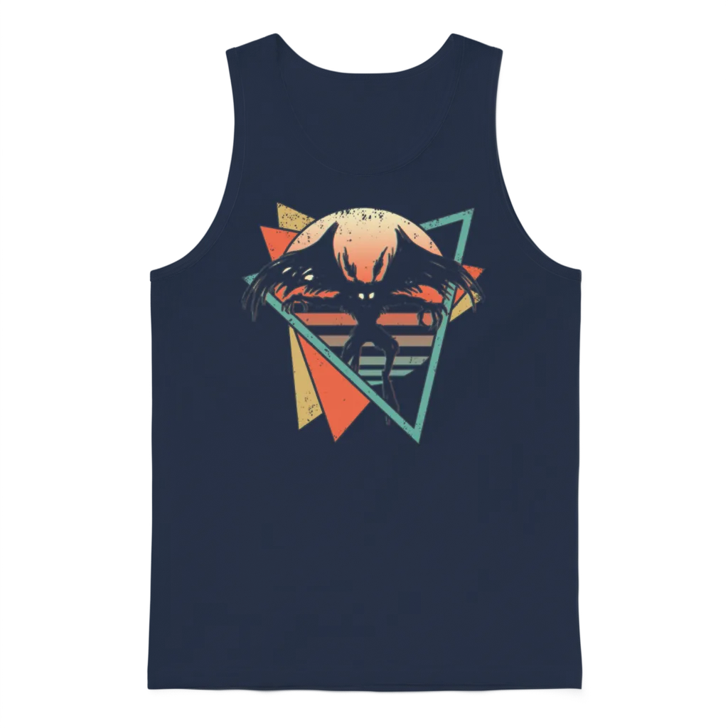 Mothman Cryptid Cryptozoology Retro Unisex Tank Top - Navy