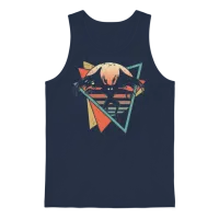 Mothman Cryptid Cryptozoology Retro Unisex Tank Top - Navy – 1