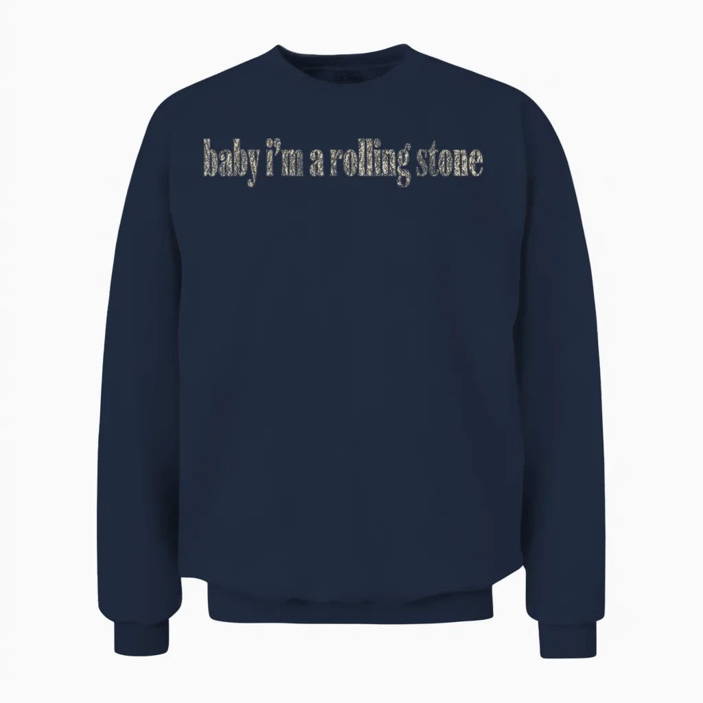 Official Mgk Baby I'm a Rolling Stone Unisex Sweatshirt in Navy