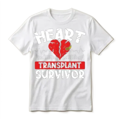 Heart Cardiac Pacemaker Heart Transplant Survivor Unisex T-Shirt - White