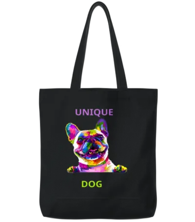 Unique Dog Tote Bags - Black