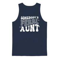 Somebody's Feral a Retro Unisex Tank Top - Navy – 1