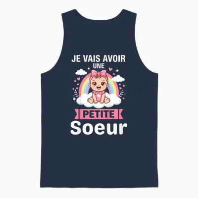Enfant Annonce Grossesse - Bientôt Je Vais Avoir Une Petit Soeur Unisex Tank Top - Navy