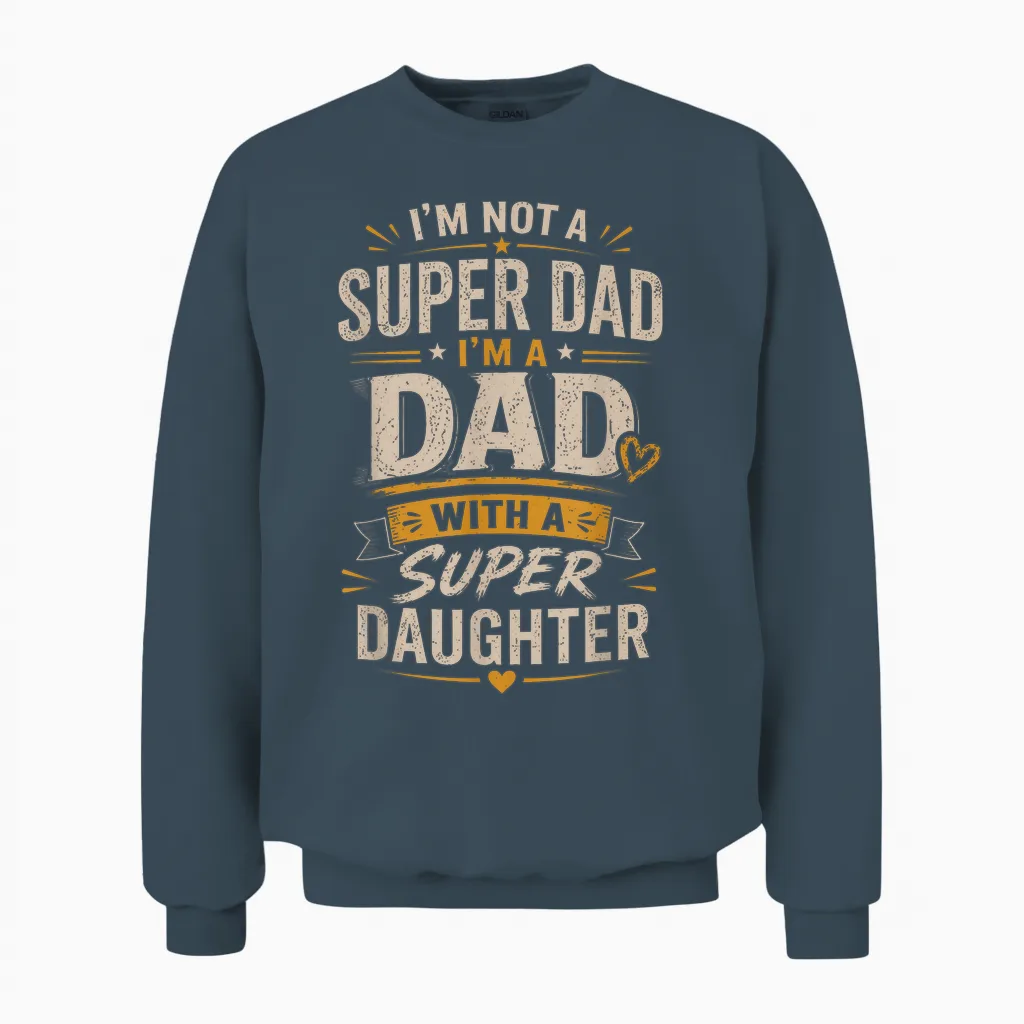 Not a Super Dad but a Super Daughter Fête Des Pères Papa Unisex Sweatshirt in Dark Heather