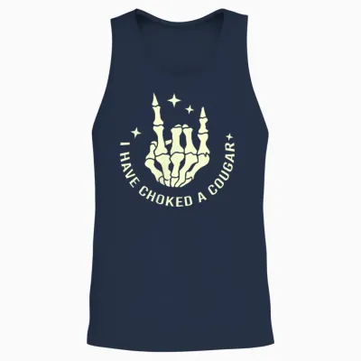 Never Killed a Mountain Lion but I've Choked Cougar Unisex Tank Top - Navy