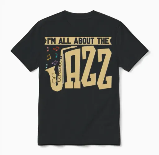 Jazz Music I'm All About the Jazz Band Saxophonist Unisex T-Shirt in Black