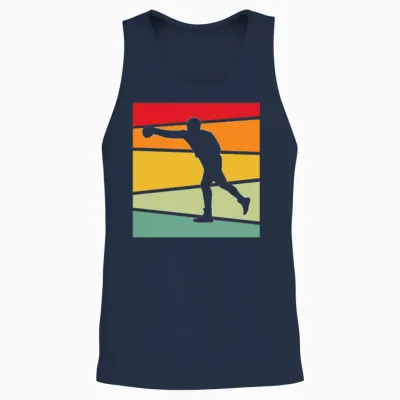 Boxing Retro Unisex Tank Top - Navy