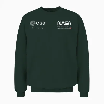 Nasa Worm and Esa Logo Famous and Classic T-Shirt, Black Unisex Sweatshirt - Forest