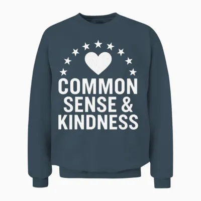 Common Sense & Kindness Vintage Unisex Sweatshirt - Dark Heather