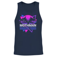 Mothman Cryptid Cryptozoology Retro Unisex Tank Top - Navy – 2