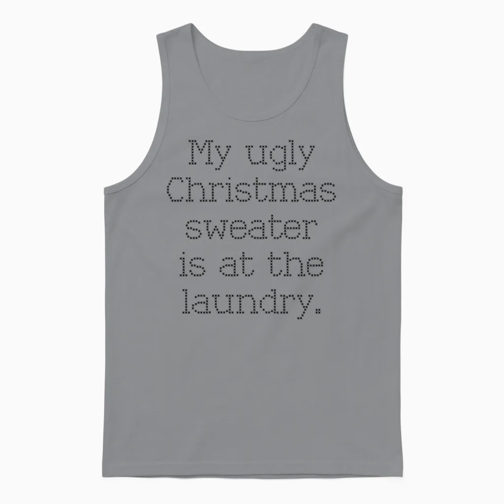 Funny Christmas Unisex Tank Top in Sport Grey