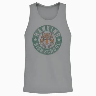 Stranger Things 4 Hawkins High School Tiger Circle Unisex Tank Top - Sport Grey