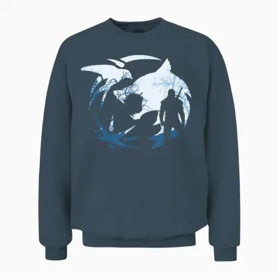 The Witcher Logo Silhouette Unisex Sweatshirt - Dark Heather