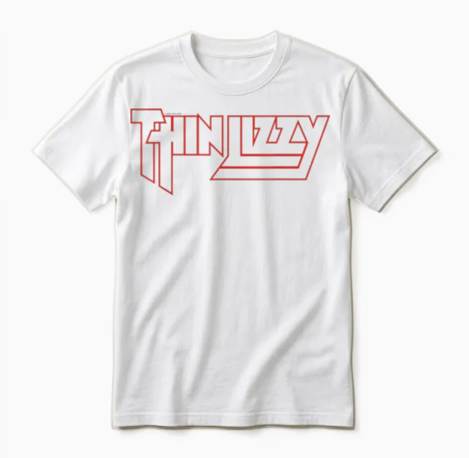 Thin Lizzy Life Red Logo Unisex T-Shirt in White