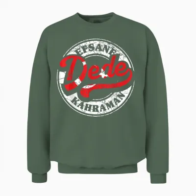 Bester Dede Der Welt Türkischer Opa Großvater Türkei Retro Unisex Sweatshirt - Military Green