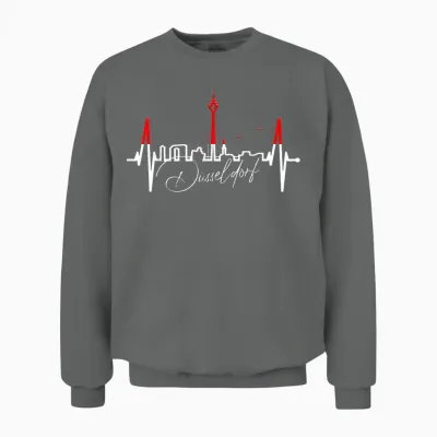 Düsseldorf Skyline Heartbeat Heart I Love Düsseldorfer Unisex Sweatshirt - Graphite Heather