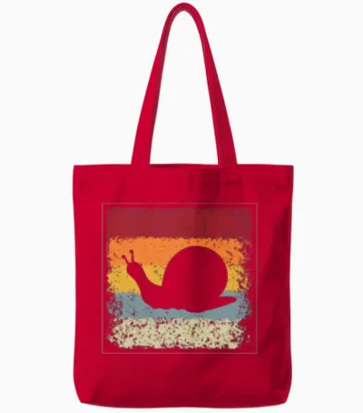 Snail Retro Tote Bags - Red