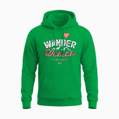 Berge Shirt Wander Woman T-Shirt Women's Hiking Outfit Funny T-Shirt, Black Unisex Hoodie - Irish Green