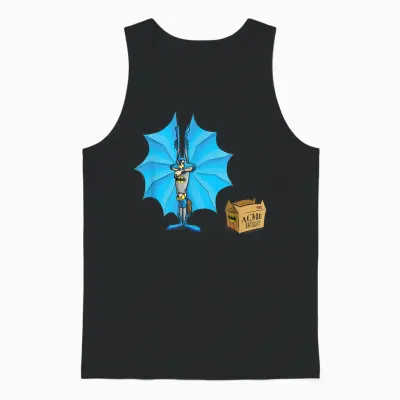 Wb 100: Looney Tunes Batman Mashup Wile E. Coyote Acme T-Shirt, Blue, S Unisex Tank Top - Black
