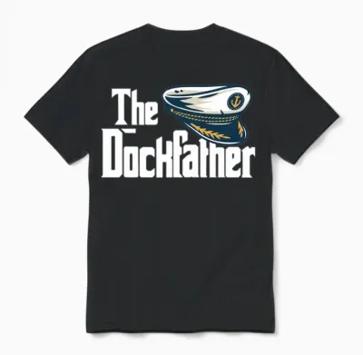 The Dockfather Funny Boating Fishing Boat Dad Unisex T-Shirt - Black