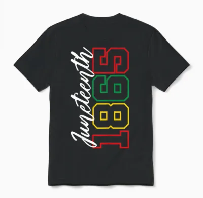 Juneteenth 1865 Shirts Women Men June 19th 1865 Freedom Day Unisex T-Shirt - Black