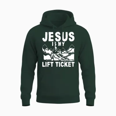 Jesus Is My Lift Ticket Unisex Hoodie - Forest